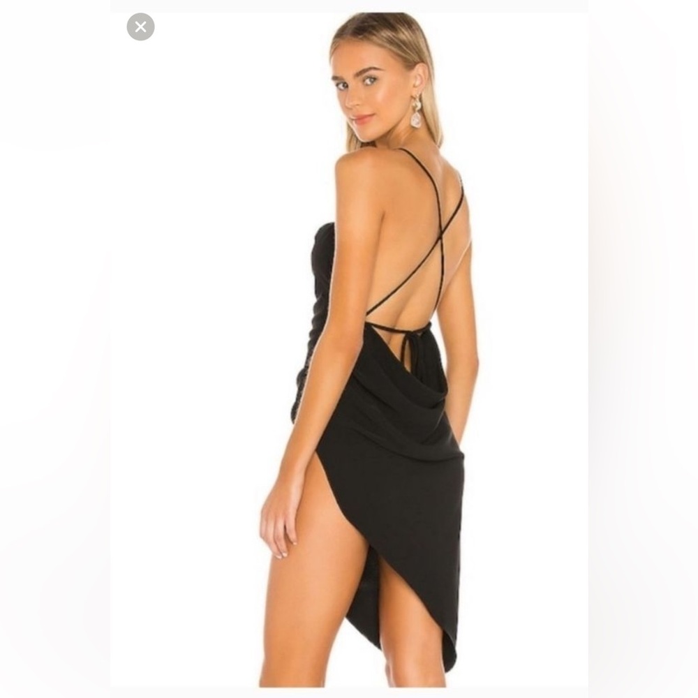 Black slip dress Amanda Uprichard x Revolve